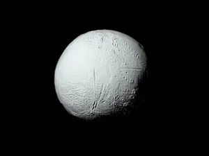 Enceladus with known topography scaled one in ten million