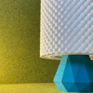 Bubble Dot Boho Table Lamp with Faceted Diamond Base