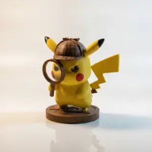 Cute Pikachu Detective Figurine 3D Printable