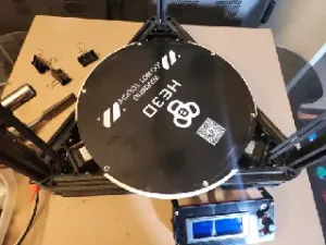 Firmer, lower, quick release bed mount, bigger prints / HE3D K280 / Delta / 20-2020 style
