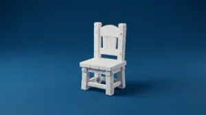 1:12 Scale Dollhouse Rustic Wooden Chair
