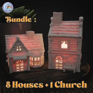Christmas village 3D printed Christmas tiny village