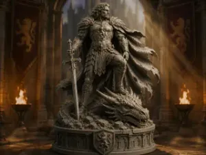Dragon Slayer Warrior-Epic Fantasy Knight Statue