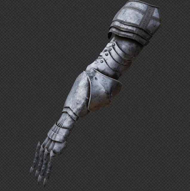 ARM ARMOR DARK CRUSADER – LORDS OF THE FALLEN DAMASCENED PAULDRON & GAUNTLETS STL FAN ART — Image 6 of 12