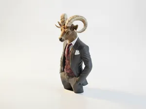 Dapper Goat Gentleman Figurine Animals 3D Printable