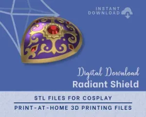 Gerudo Radiant Shield STL Files - Zelda Breath of the Wild Cosplay Prop (Digital Download)