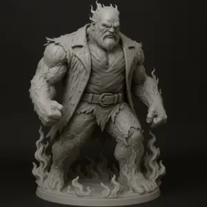 Flame Golem Giant – Warden of the Molten Deep | 32mm & 75mm Fantasy Miniature | FDM & Resin
