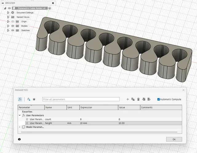 Parametric Universal Cable Holder (Vase Mode, Fast Print) — Фото 4 из 5