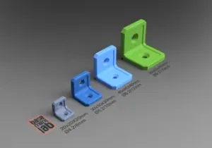 Sturdy Corner Bracket - Ribbed - HEAVY-DUTY - 2020 / 3030 / 4040 / 5050 V/T-Slot Profile
