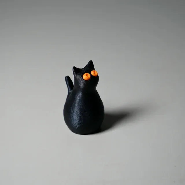 Little cat with push-in-place eyes