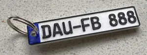Individual Keytag with Vehicle License Plate (Nummernschild, Kennzeichen)