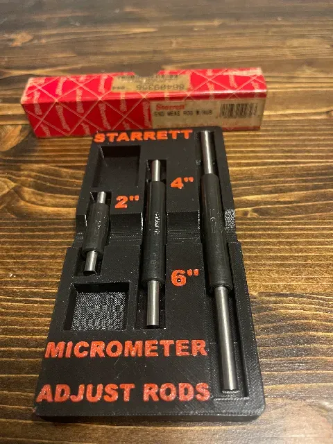 GRIDFINITY STARRETT MICROMETER END MEASURE ROD ORGANIZER 2 INCH, 4 INCH AND 6 INCH NO AMS, NO SUPPORTS