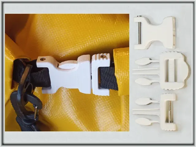 Side-Release Buckle Replacement - Pin & Ladder Lock - 24 mm - with M3 screw as a retaining pin for seabag, complete