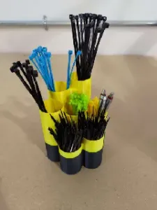 Parametric zip tie organizer
