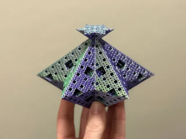 Menger Style Six-Pointed Star Fractal Sculpture | Level 4 — Image 4 of 8