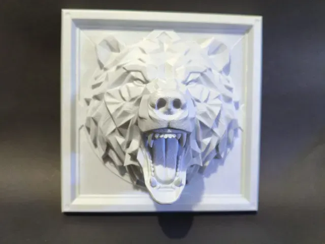 3D Geometric Grizzly Bear Wall Art — Image 2 of 2