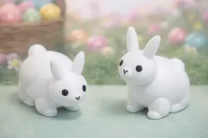Cute Simple Puffy Chubby Style Easter Bunny Rabbit Toy Miniature - Spring Decorative Delight