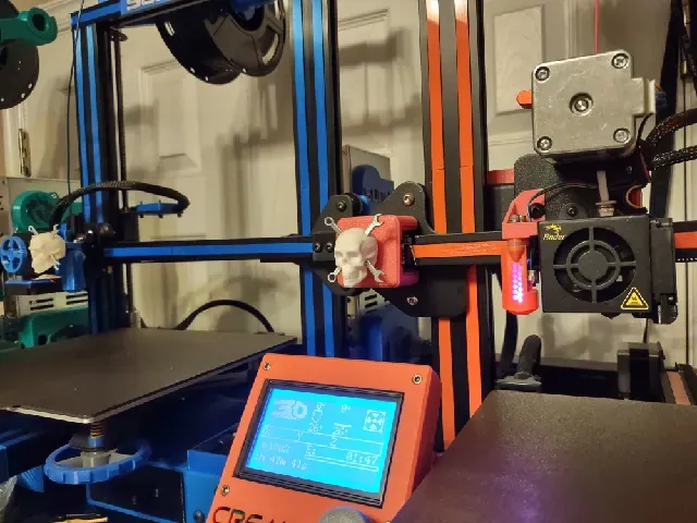 X Axis Mount QR Code cover with Skull Ornament for Ender3/CR-10 — Image 4 of 4