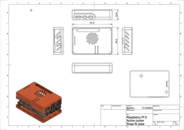 Raspberry Pi 5 Case (snap fit) — Фото 6 из 10