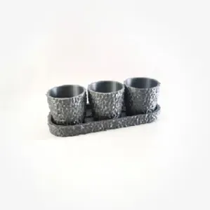 Mini Pyrite Plant Pot with Tray