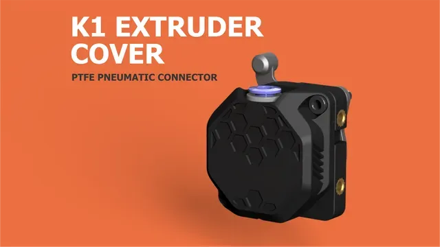 Creality K1 Extruder Cover with stock or pneumatic bowden fitting