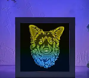 Sheep Dog Head Looking Straight light box