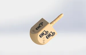 Small dice in the shape of a spinning top