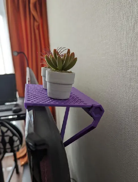 Adjustable Monitor shelf - Fits any display: curved back, thin bezel, laptop, or TV. — Image 6 of 13