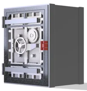 Padlock Frame for Coin Sorting Vault
