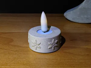 Led tea light case snowflake