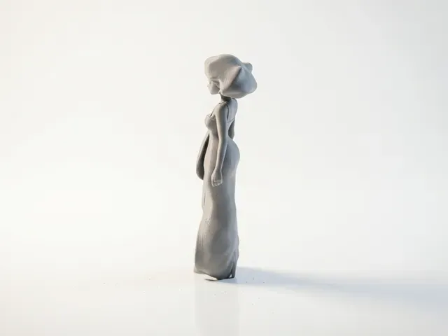 Pretty Dress Lady Figurine Female Figure 3D Printable — Фото 5 из 5