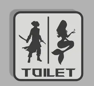 Toilet Sign - Pirate and Mermaid