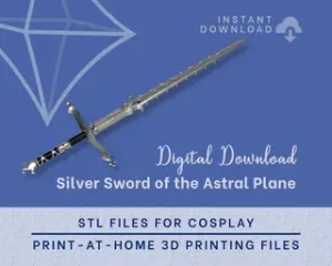 Lae'zel Silver Sword STL Files- Baldur's Gate 3 Cosplay (Digital Download)