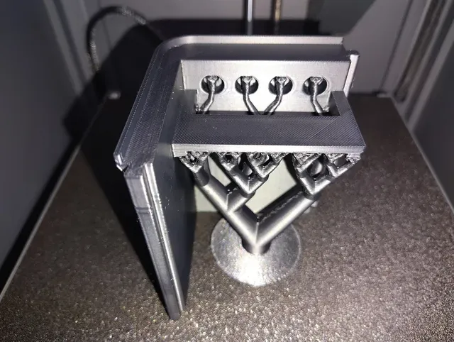 Rear right corner w/ added inner PTFE tubes shelf (to keep the inner 4 x PTFE tubes straight and level at connectors exit, to avoid jams there) for CC1 Canvas Relocation & Riser project (replaces "AEE_45_Deg_Corner_RR_PTFE" no LED part in origin project) — Фото 5 из 34