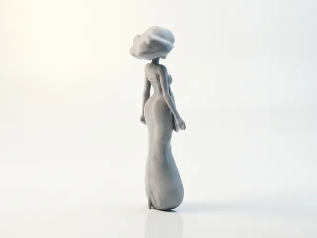 Pretty Dress Lady Figurine Female Figure 3D Printable — Фото 4 из 5