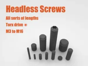 M3 - M16 Headless Torx Screws in various lengths (incl. STEP)