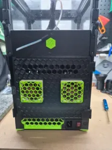 Voron V0 Hinged Rear Panel with 60mm fans with BUC holder