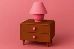 Mini Nightstand with Lamp – Dollhouse Furniture (Multicolor)