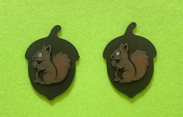 Squirrel & Acorn Earrings – 3D Printable Jewelry — Image 2 of 2