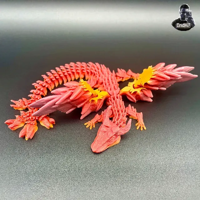 Big Glorious Dragon - Winged - Articulated - Multicolor - Print in Place - No Supports - Fantasy — Image 8 of 16