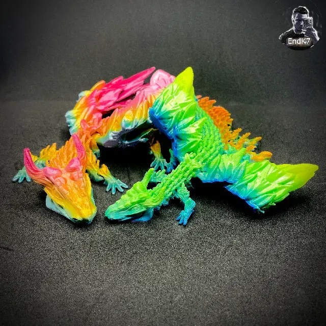 Big Glorious Dragon - Winged - Articulated - Multicolor - Print in Place - No Supports - Fantasy — Image 9 of 16