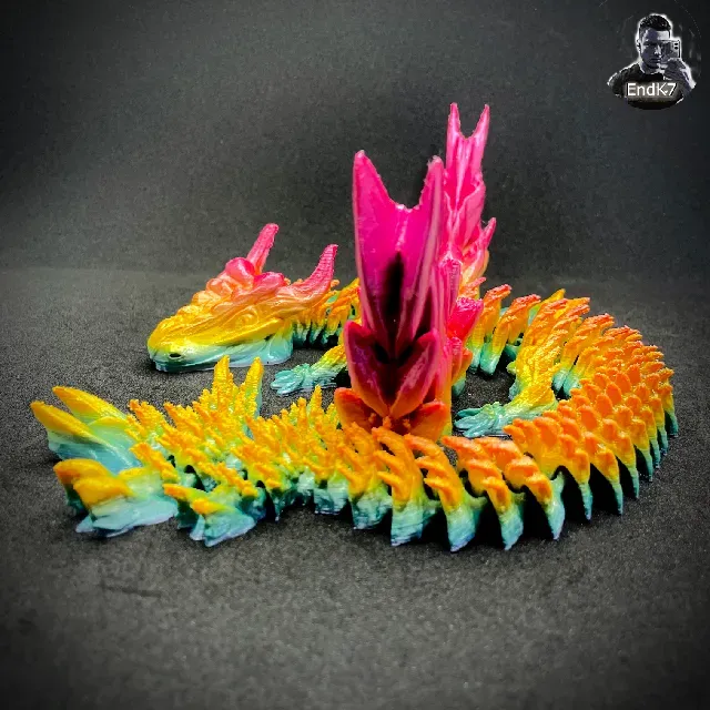 Big Glorious Dragon - Winged - Articulated - Multicolor - Print in Place - No Supports - Fantasy — Image 14 of 16