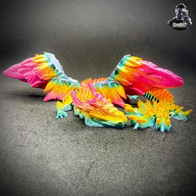 Big Glorious Dragon - Winged - Articulated - Multicolor - Print in Place - No Supports - Fantasy — Image 13 of 16
