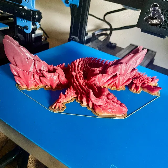 Big Glorious Dragon - Winged - Articulated - Multicolor - Print in Place - No Supports - Fantasy — Image 16 of 16