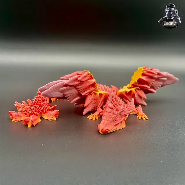 Big Glorious Dragon - Winged - Articulated - Multicolor - Print in Place - No Supports - Fantasy — Image 12 of 16