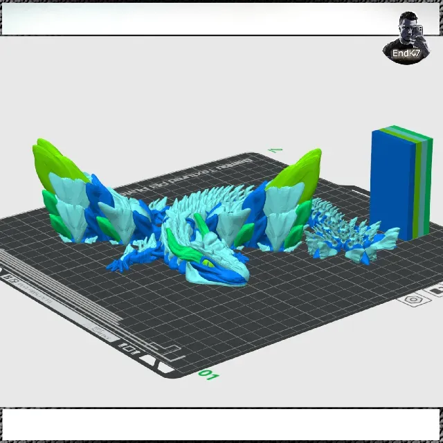 Big Glorious Dragon - Winged - Articulated - Multicolor - Print in Place - No Supports - Fantasy — Image 5 of 16