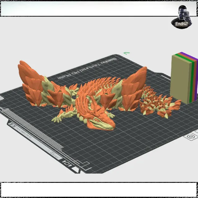 Big Glorious Dragon - Winged - Articulated - Multicolor - Print in Place - No Supports - Fantasy — Image 7 of 16