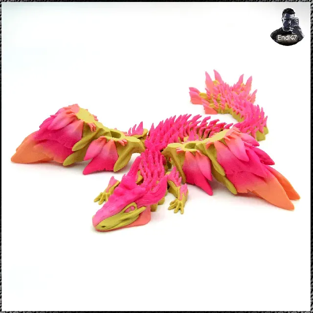 Big Glorious Dragon - Winged - Articulated - Multicolor - Print in Place - No Supports - Fantasy — Image 4 of 16
