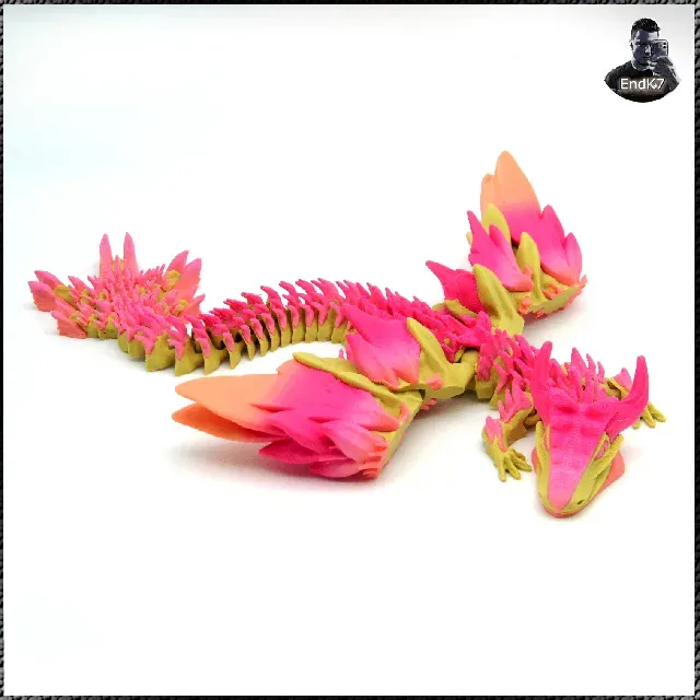 Big Glorious Dragon - Winged - Articulated - Multicolor - Print in Place - No Supports - Fantasy — Image 11 of 16