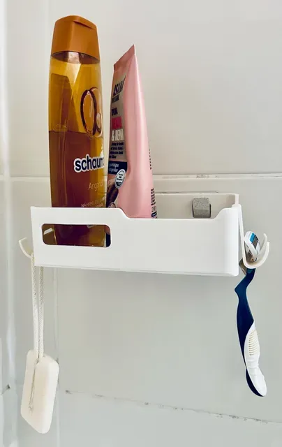 Shower Shelf with Hooks — Image 2 of 2